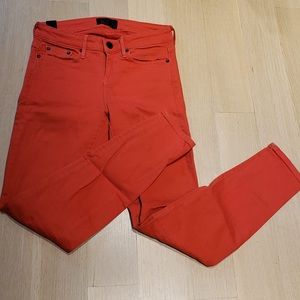 Vince orange skinny jeans